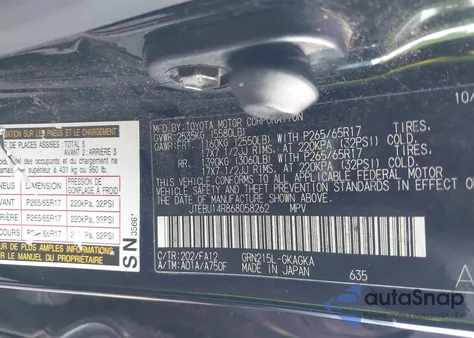 2006 Toyota 4Runner Sr5 V6 from USA, damaged, VIN JTEBU14R868058262